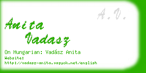 anita vadasz business card